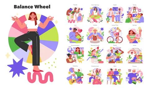 Balance Wheel. Flat Vector Illustration Stock Illustration