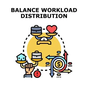 Balance workload distribution between work and life concept Stock Illustration