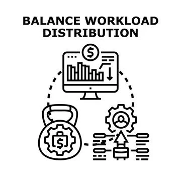 Balance workload distribution optimizing business efficiency concept Stock Illustration