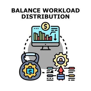 Balance workload distribution optimizing business efficiency concept Stock Illustration