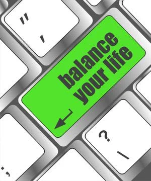 Balance your life button on computer keyboard Stock Illustration