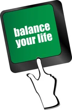 Balance your life button on computer keyboard Stock Illustration