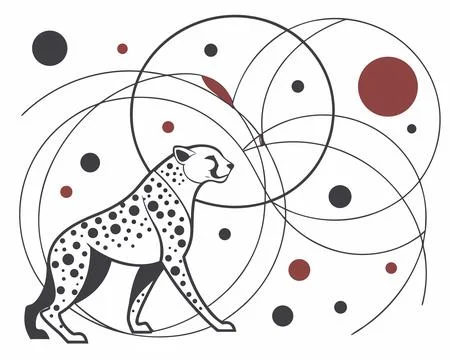 Balanced Abstract Connectivity Composition Stock Illustration