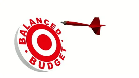 Balanced Budget 3D Dartboard Stock Footage 22261254