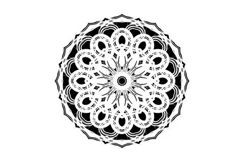 Balanced Composition Mandala Circular Art BW Stock Illustration