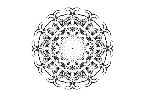 Balanced Composition Mandala Circular Art BW Stockillustratie