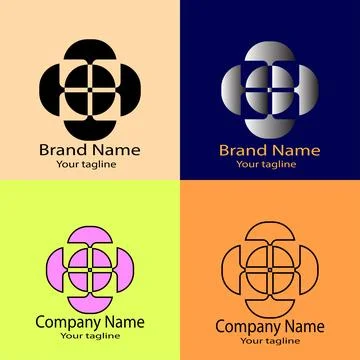 Balanced Connections, Harmonic Network are logos with the same shape. 스톡 일러스트