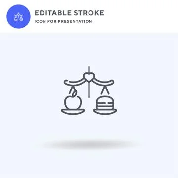 Balanced Diet icon vector, filled flat sign, solid pictogram isolated on whit Stock Illustration