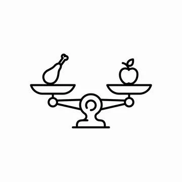 Balanced Diet line icon. linear style sign for mobile concept and web design Stock Illustration