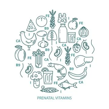 Balanced diet pregnancy Stock Illustration