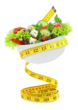 Balanced diet with salad Stock Photos
