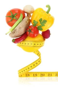 Balanced diet with vegetables Stock Photos