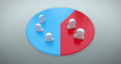 Balanced election result graph, 3D animation Stock Footage 146740769