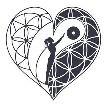 Balanced Geometric Heart Shape Icon Vector Stock Illustration