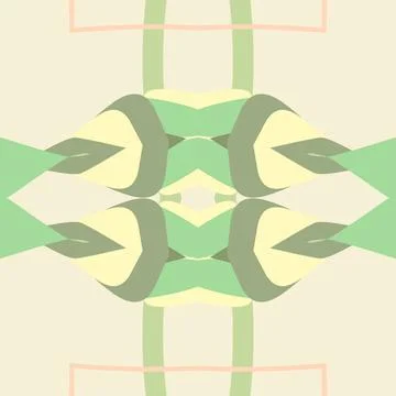 Balanced kaleidoscope design in spring sunlit field tones with melon skin, daisy Illustrazione stock