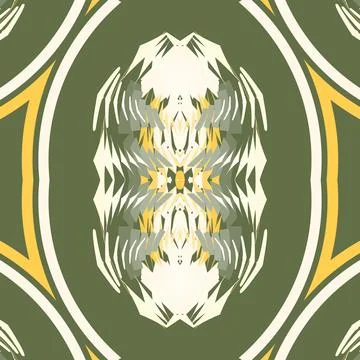 Balanced kaleidoscope design in walnut, sage brush, parchment, eggshell, parchme Stock Illustration