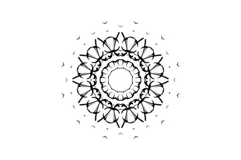 Balanced Mandala Geometry Circle Pattern BW Illustrazione stock