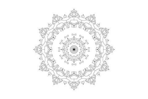 Balanced Mandala Geometry Circle Pattern BW Illustrazione stock