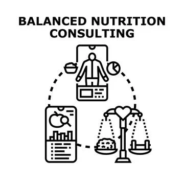 Balanced nutrition consulting concept vector icon Illustrazione stock