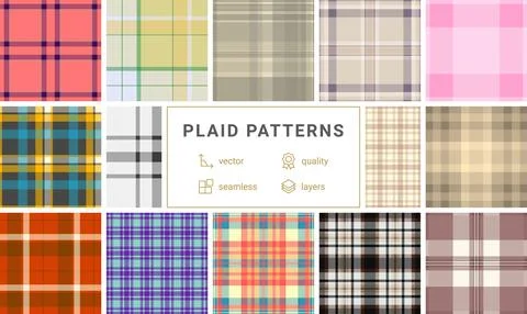 Balanced plaid pack designed for interface backgrounds. Orderly tartan grid.. イラスト素材