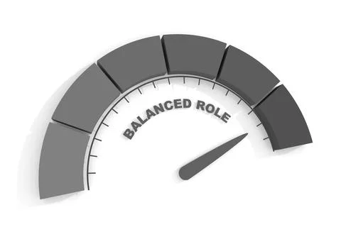 Balanced role measuring process. Scale with arrow. 3D render Stock Illustration