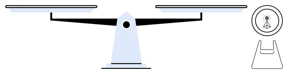 Balanced Scale with Dial Gauge for Precision Measurement and Equilibrium Co.. Stock Illustration
