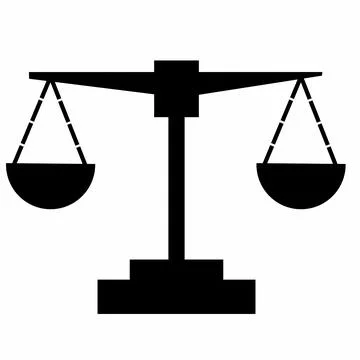 Balanced scale icon silhouette Stock Illustration