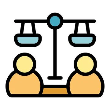 Balanced scale representing equality and justice between two people Stock Illustration