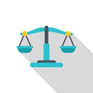 Balanced scale symbolizing justice and equality in legal proceedings Stock Illustration