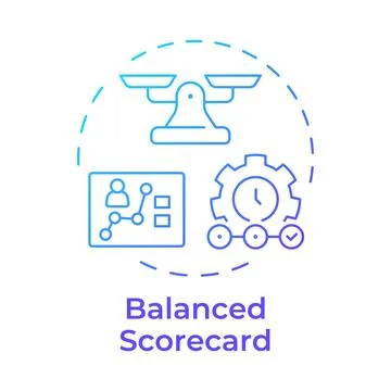 Balanced scorecard blue gradient concept icon Stock Illustration