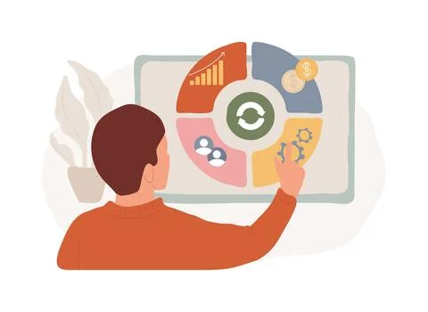 Balanced scorecard isolated concept vector illustration. Ilustración de archivo