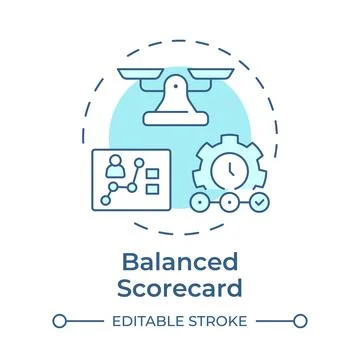 Balanced scorecard multi color concept icon Stock Illustration