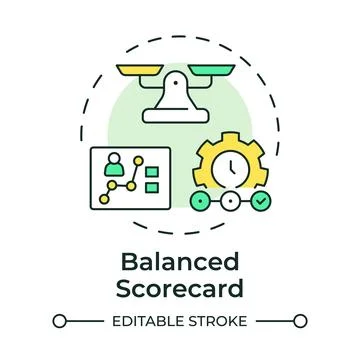 Balanced scorecard multi color concept icon Stock Illustration