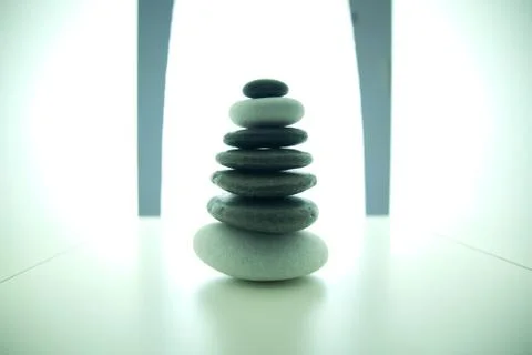 Balanced stone pile Foto stock