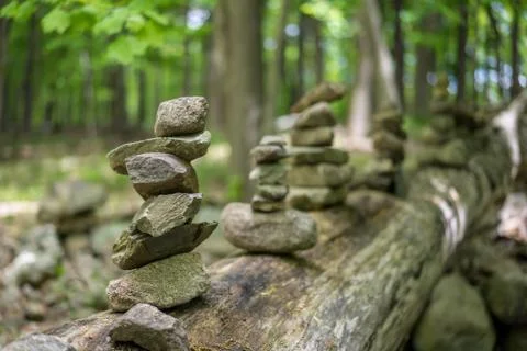 Balanced stone stack Stock Photos