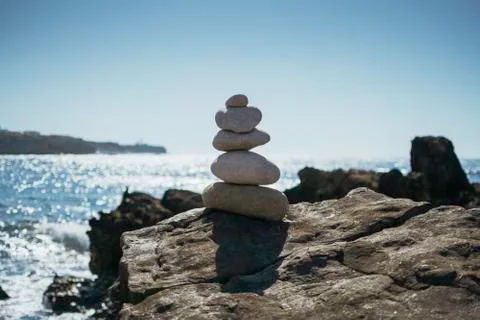 Balanced Stone Stack Stock Photos