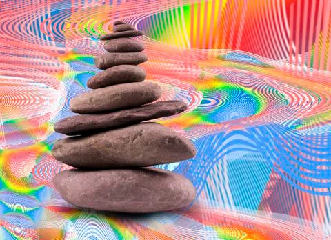 Balanced Stone Tower Stock Illustration