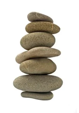 Balanced stone tower or stack isolated Foto stock