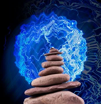 Balanced stone tower Stock Photos