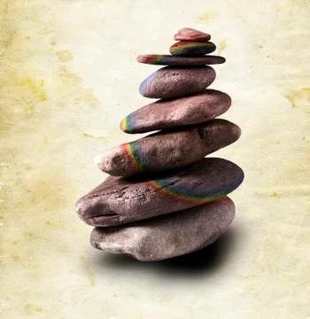 Balanced stone tower Stock Photos