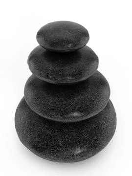 Balanced stones on white Stock Illustration