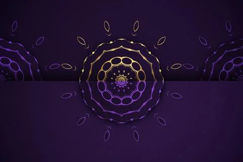 Balanced Symmetrical Mandala Composition With Ornate Floral Golden Core Design Stock Illustration