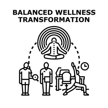Balanced wellness transformation vector concept creating health balance Ilustración de archivo