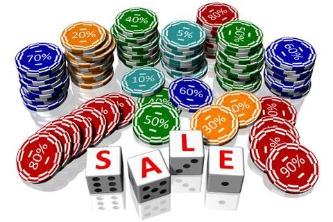 Balances Dice chips En - 3D illustration Illustrazione stock
