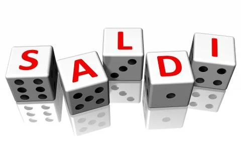 Balances, playing dice it - 3D illustration イラスト素材