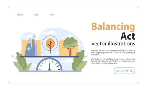 Balancing Act concept. Flat vector illustration. Stock Illustration