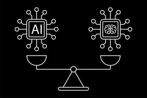 Balancing AI capabilities and ethical standards icon set. Ethics in AI 스톡 일러스트