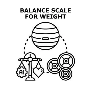 Balancing artificial intelligence and human health with fitness イラスト素材