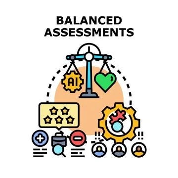 Balancing artificial intelligence and human assessment factors 스톡 일러스트