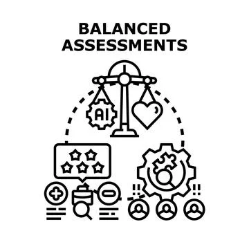 Balancing artificial intelligence and human assessment factors Stock Illustration